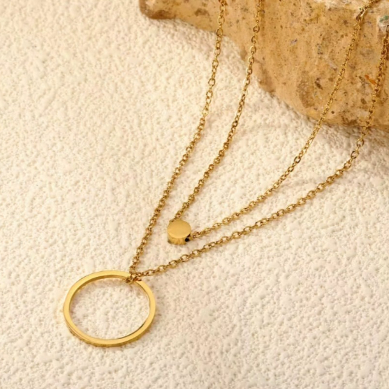 Women's 316L Stainless Mini Disc Pendant Necklace, Daily Wear